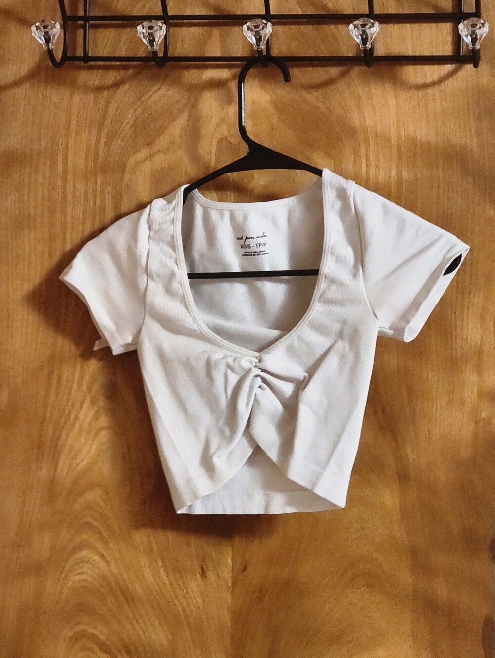 Urban Outfitters White Knot-Front Crop Top